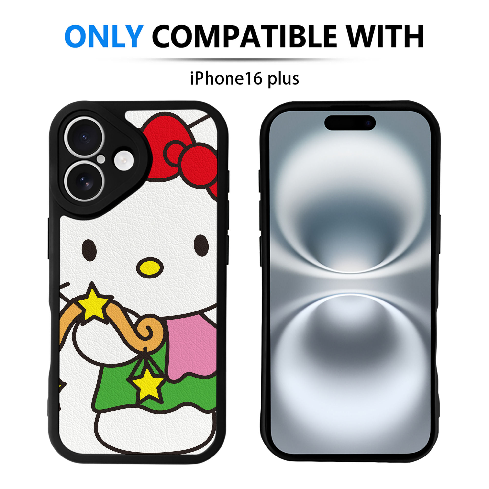 （画像用） Hello Kitty ハローキティ 【iPhone 16シリーズ対応】シリコンスマホケース（レザー調） 材質：シリコン